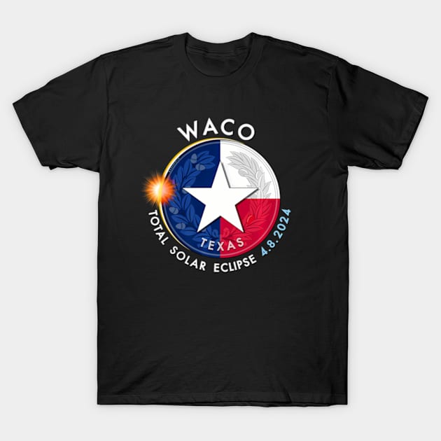 2024 Total Solar Eclipse Totality Waco Texas 28 T-Shirt by SanJKaka